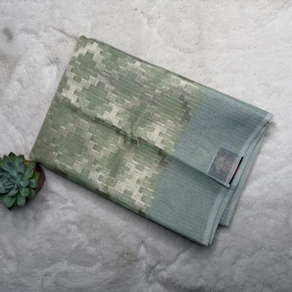 Mint Green Kota Tissue Saree