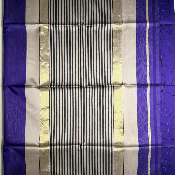 Purple with rich border Maheshwari Silk Cotton Saree