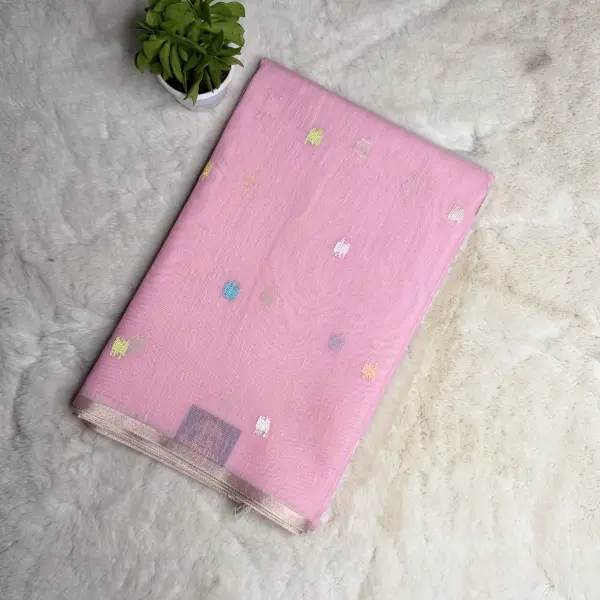 Baby Pink with thread work Kota Cotton Saree