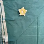 Dark Green Checks Semi Crepe fancy Saree