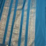 Blue Stripes Semi Crepe Fancy Saree