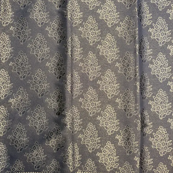 Black Floral motifs Viscose Fancy Saree