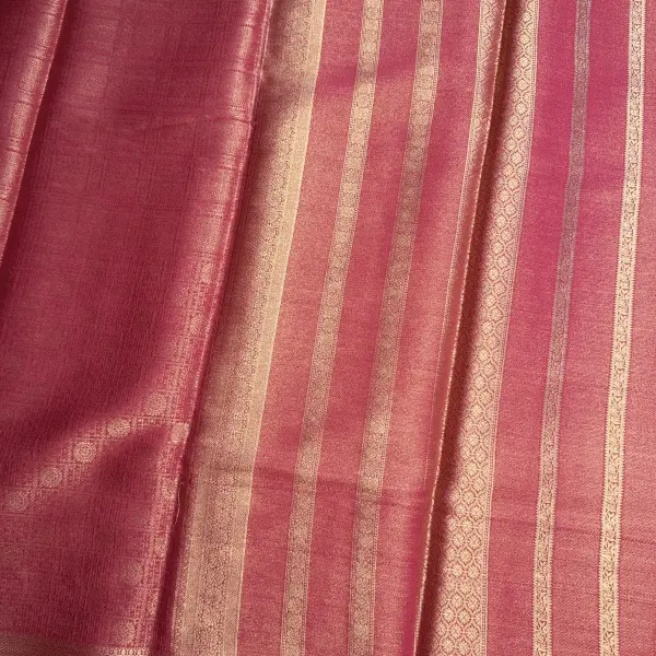 Red checks with buttas Viscose Fancy Saree