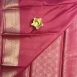 Red checks with buttas Viscose Fancy Saree