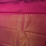 Wine with pink border with buttas Semi Silk Saree