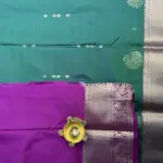 Green With Pink big border Semi Silk Saree