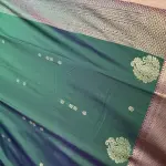 Green With Pink big border Semi Silk Saree