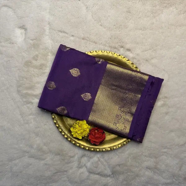 Wine with rich border Semi Silk Saree