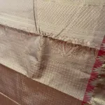 Red & Baby Pink border with peacock motif Semi Silk Saree