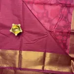 Peacock Blue With Contrast Blouse Semi Silk Saree