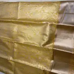 Yellow & Gold big border tissue Semi Silk Saree