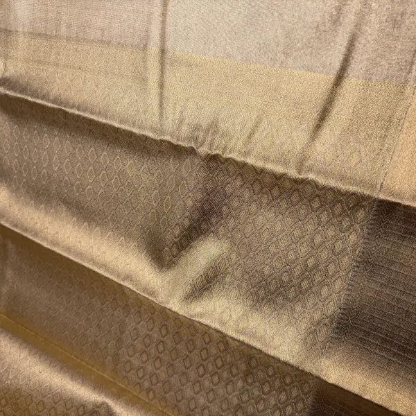 Golden jaal pattern semi silk saree