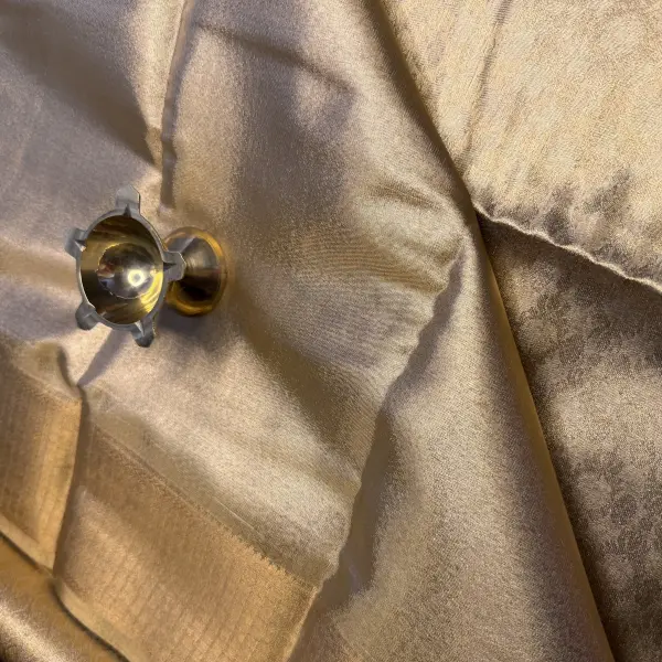 Golden jaal pattern semi silk saree