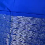 Peacock Blue with mango motif pallu semi benaras saree