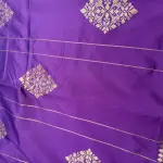 Purple big buttas semi benaras saree