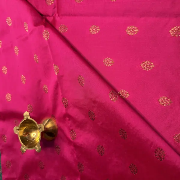 Rama Green plain with rich pallu semi benaras saree