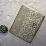 Mehandi green thread work semi organza saree