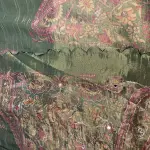 Military green tissue organza with sequin work party wear saree