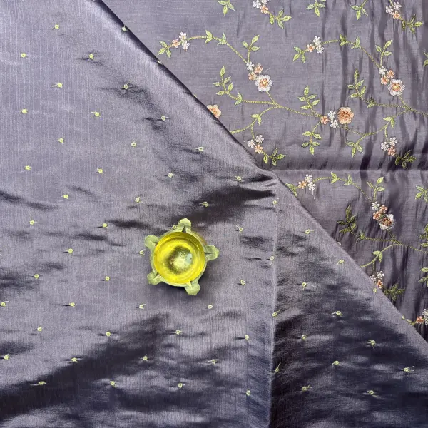 Purple all over floral thread work saree