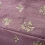 Rose pink thread work kota cotton saree