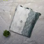 White & Green thread work kota cotton saree