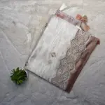 White & brown thread work kota cotton saree