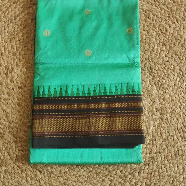 Ilakal Dark Sea Green Silk Saree