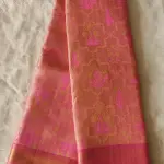 Pink self Floral pattern Pure Kanchipuram silk saree