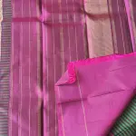 Green and brown checks pattern Pure Kanchipuram silk saree