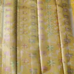Yellow contemporary floral pattern Pure kanchipuram silk saree