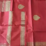 Cherry red with bentex border Pure kanchipuram silk saree