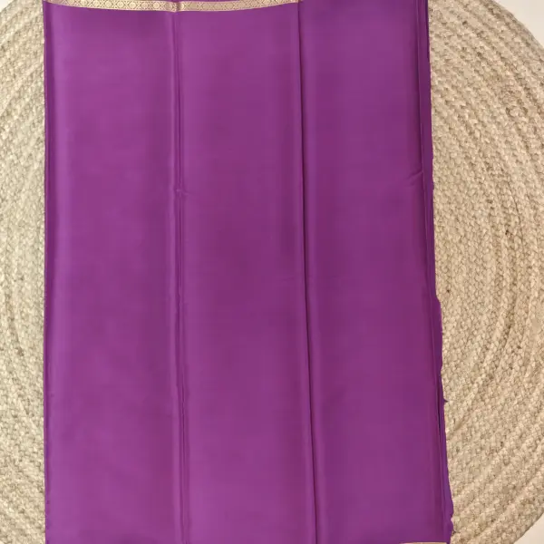 Magenta pink bentex border pure crepe silk 120gsm