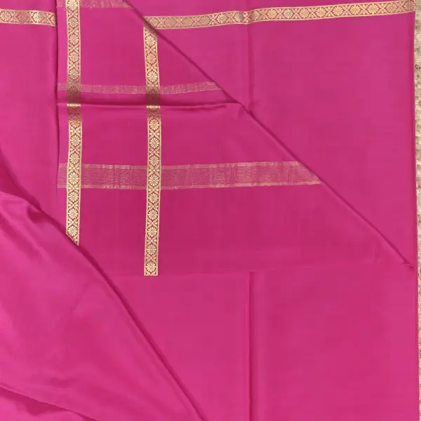 Rani pink bentex border pure crepe silk 120gsm