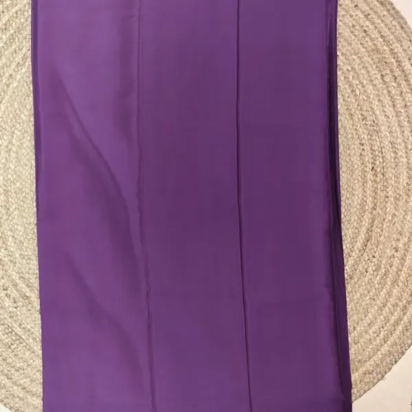 Purple plain Pure Mysore crepe silk saree 120gsm