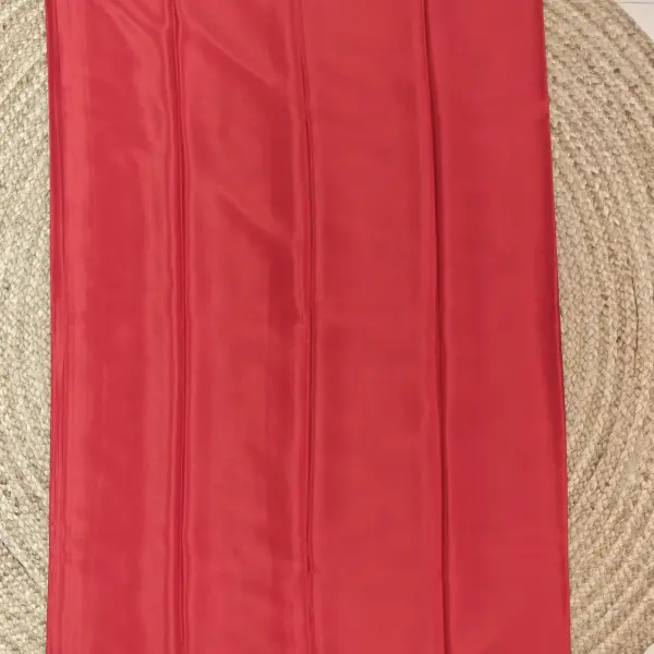 Cherry red plain with mango motif pure crepe silk saree 70gsm