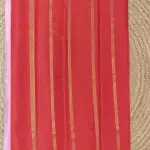 Baby pink with cherry red border pure crepe silk saree 70gsm