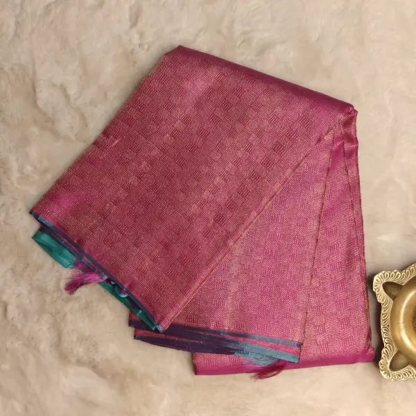 Pink full zari without border Pure Kanchipuram silk saree