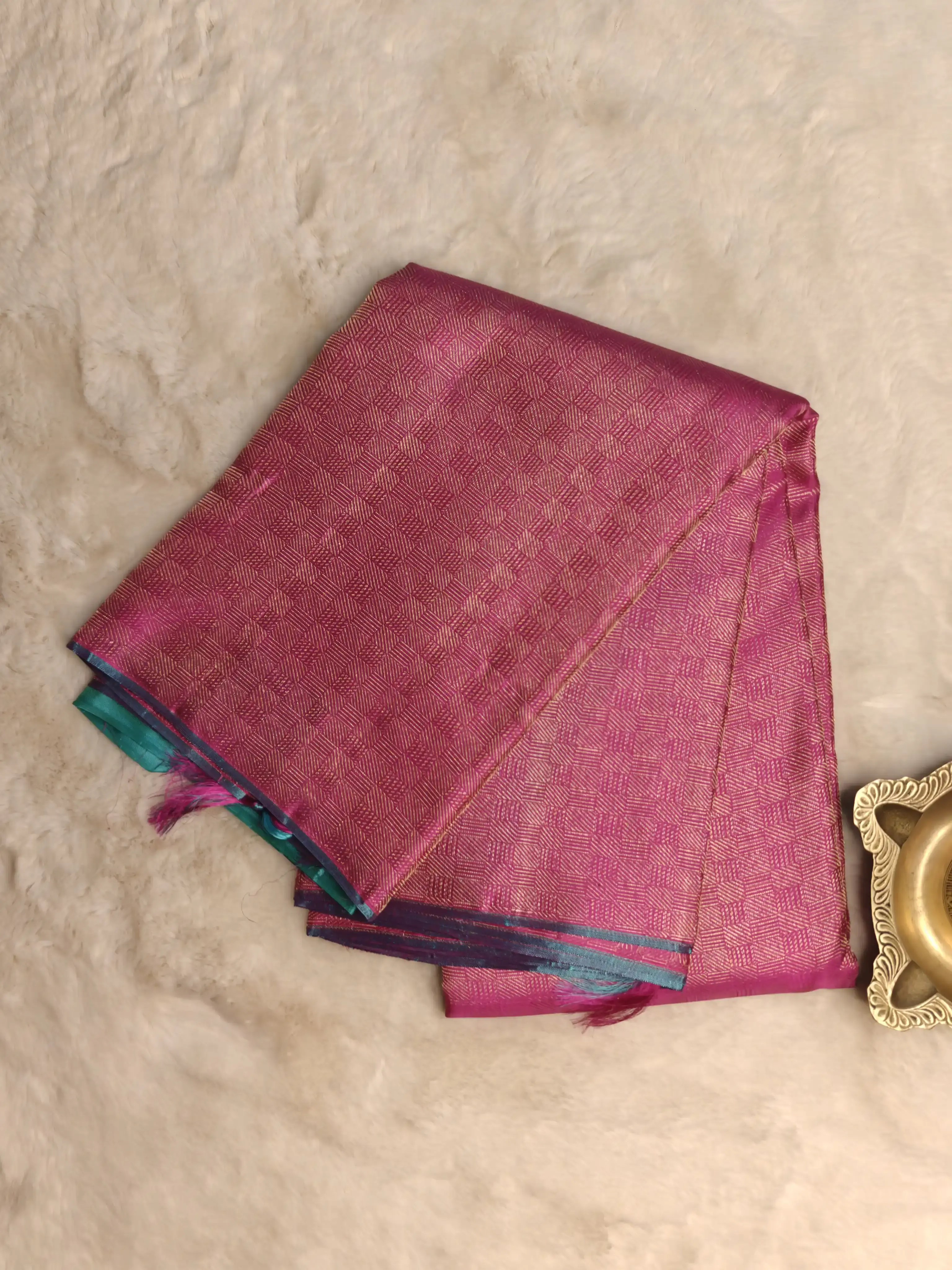 Pink full zari without border Pure Kanchipuram silk saree