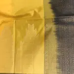 Yellow temple border with black contrast soft silk saree