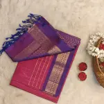 Pink with rich purple border soft silk saree