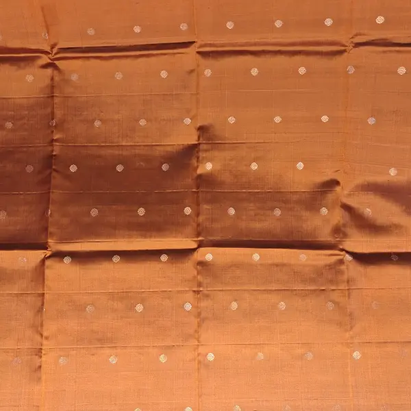 Rust Orange and black soft silk saree