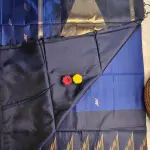 Navy Blue temple border small motifs soft silk saree