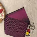 Dark pink with black contemporary soft silk saree