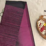 Dark pink with black contemporary soft silk saree