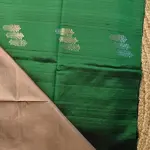 Dark Green with beige pallu soft silk saree