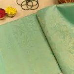 Sea green with big motifs soft silk saree