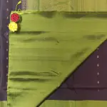 Wine with green border soft silk saree