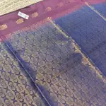 Maroon and navy blue with motifs all over body soft silk saree