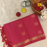 Rani Pink with peacock motifs soft silk saree