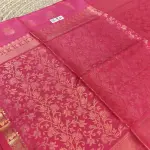 Rani Pink with peacock motifs soft silk saree